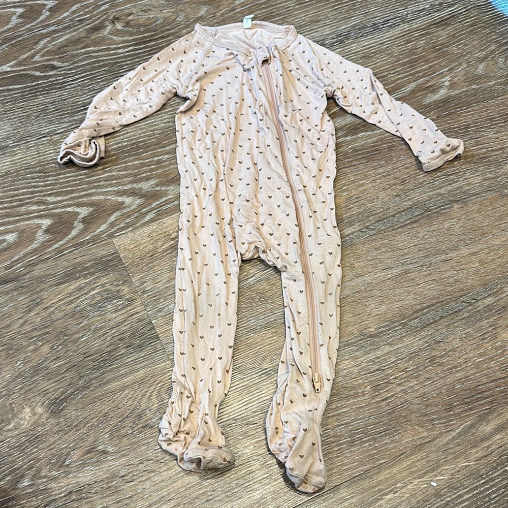 Quincy Mae Pink Floral Footie One Piece with Long Sleeves